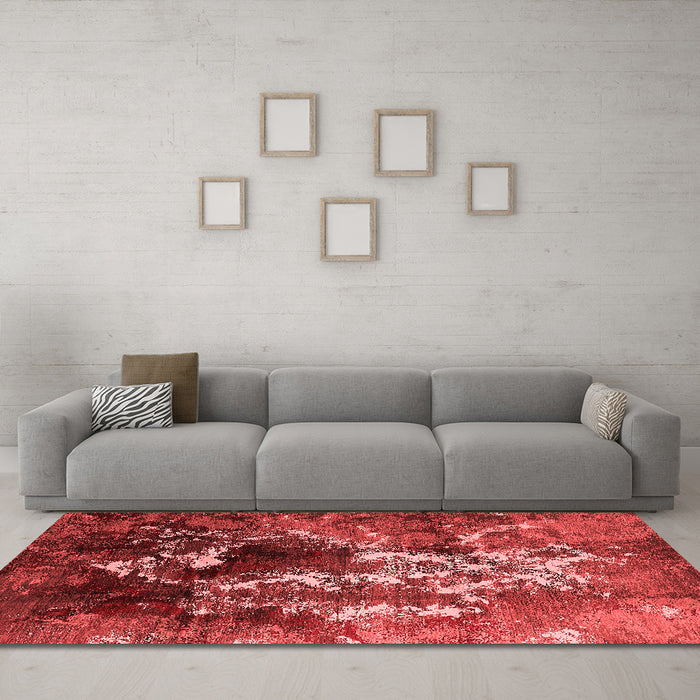 Industrial Red Washable Rugs