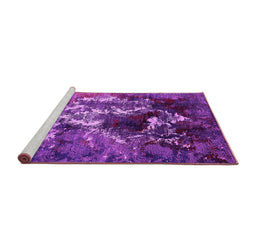 Sideview of Machine Washable Oriental Pink Industrial Rug, wshurb1431pnk