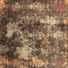 Square Oriental Brown Industrial Rug, urb1432brn