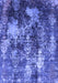 Machine Washable Oriental Blue Industrial Rug, wshurb1432blu