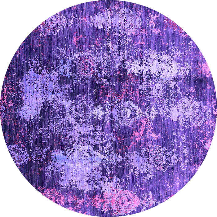 Round Oriental Purple Industrial Rug, urb1432pur