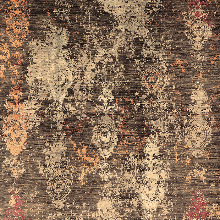 Machine Washable Oriental Brown Industrial Rug, wshurb1432brn