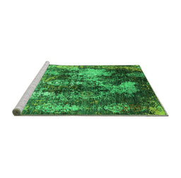Sideview of Machine Washable Oriental Green Industrial Area Rugs, wshurb1432grn