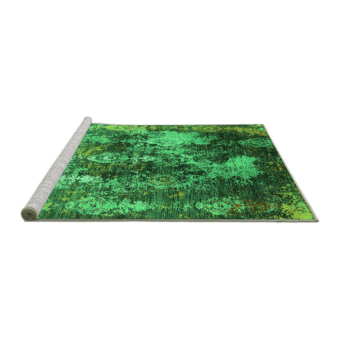 Sideview of Machine Washable Oriental Green Industrial Area Rugs, wshurb1432grn