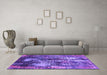 Machine Washable Oriental Purple Industrial Area Rugs in a Living Room, wshurb1432pur