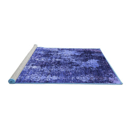 Sideview of Machine Washable Oriental Blue Industrial Rug, wshurb1432blu