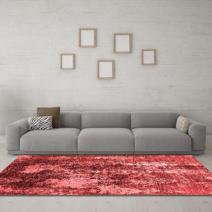 Industrial Red Washable Rugs