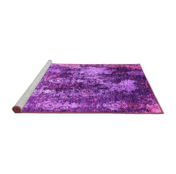 Sideview of Machine Washable Oriental Pink Industrial Rug, wshurb1432pnk