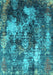 Oriental Turquoise Industrial Rug, urb1432turq