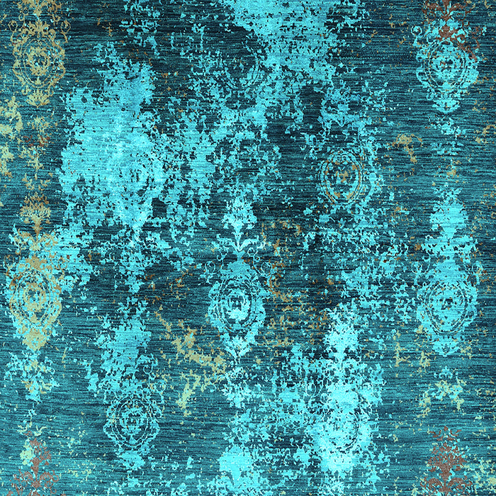 Oriental Turquoise Industrial Rug, urb1432turq
