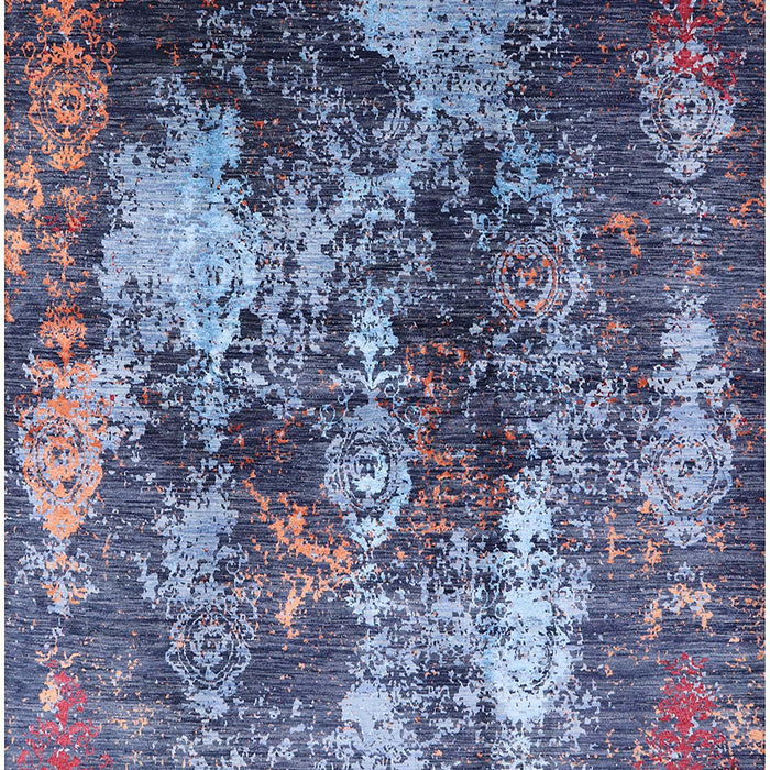 Machine Washable Industrial Modern Purple Haze Purple Rug, wshurb1432