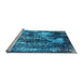 Sideview of Machine Washable Oriental Light Blue Industrial Rug, wshurb1432lblu