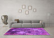 Machine Washable Oriental Pink Industrial Rug in a Living Room, wshurb1432pnk