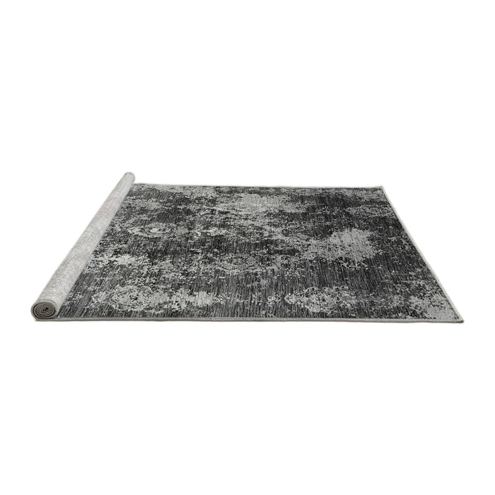 Sideview of Machine Washable Oriental Gray Industrial Rug, wshurb1432gry