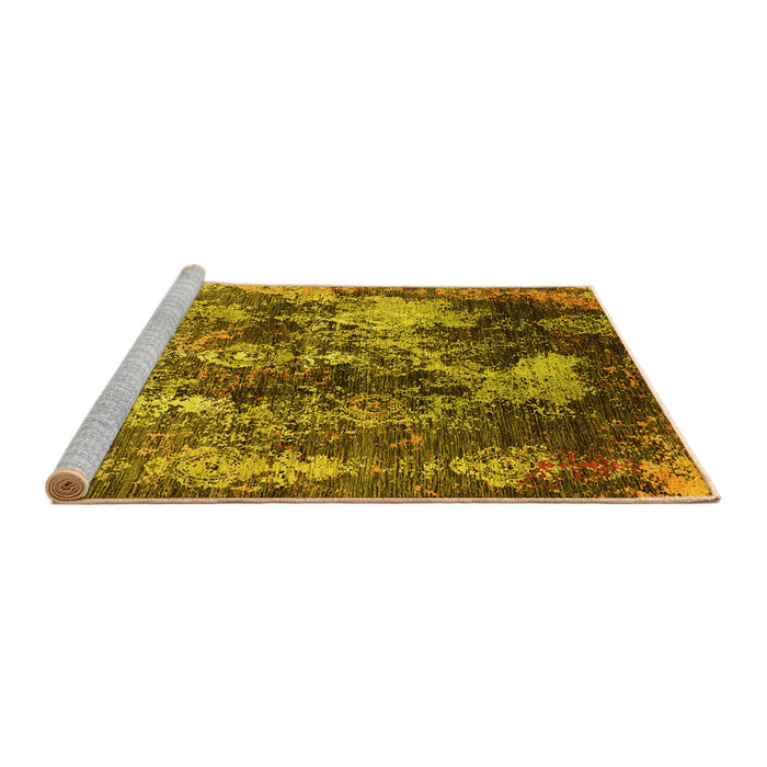 Sideview of Machine Washable Oriental Yellow Industrial Rug, wshurb1432yw