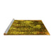 Sideview of Machine Washable Oriental Yellow Industrial Rug, wshurb1432yw