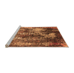 Sideview of Machine Washable Oriental Orange Industrial Area Rugs, wshurb1432org