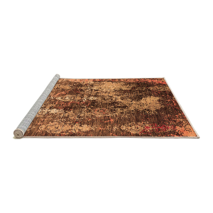 Sideview of Machine Washable Oriental Orange Industrial Area Rugs, wshurb1432org