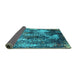 Sideview of Oriental Turquoise Industrial Rug, urb1432turq