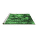 Sideview of Machine Washable Oriental Emerald Green Industrial Area Rugs, wshurb1432emgrn