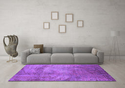 Machine Washable Oriental Purple Industrial Area Rugs in a Living Room, wshurb1433pur