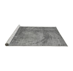 Sideview of Machine Washable Oriental Gray Industrial Rug, wshurb1433gry