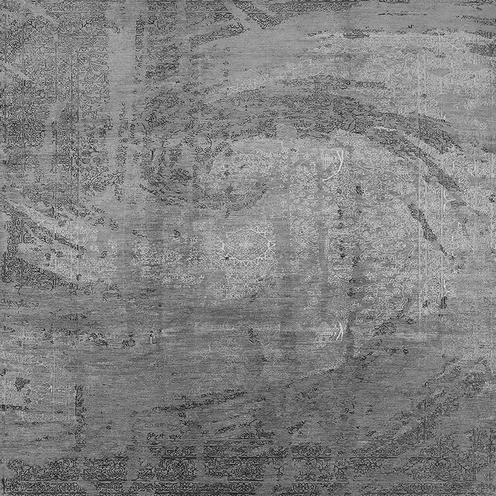 Square Machine Washable Oriental Gray Industrial Rug, wshurb1433gry