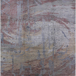 Square Machine Washable Industrial Modern Purple Rug, wshurb1433