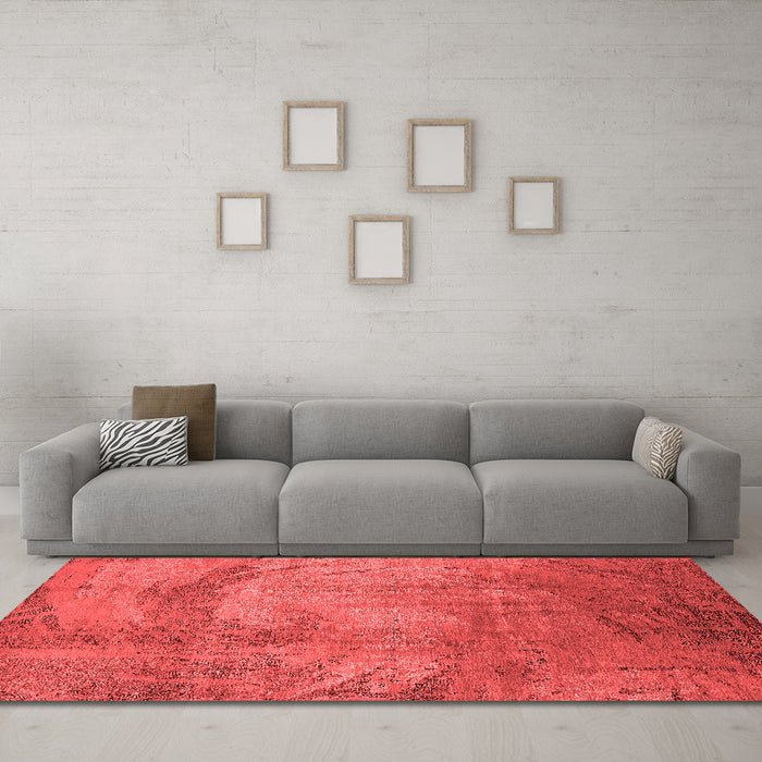 Industrial Red Washable Rugs