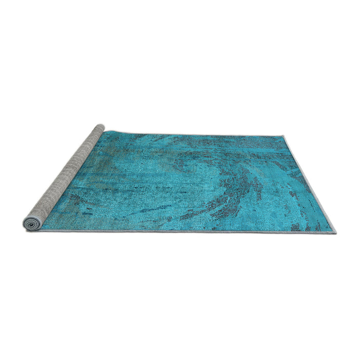 Sideview of Machine Washable Oriental Light Blue Industrial Rug, wshurb1433lblu