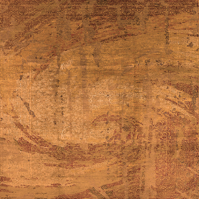 Square Oriental Orange Industrial Rug, urb1433org