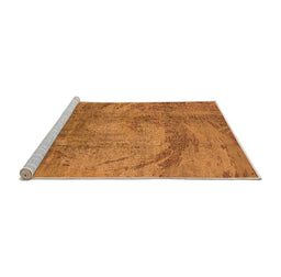 Sideview of Machine Washable Oriental Orange Industrial Area Rugs, wshurb1433org
