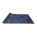 Sideview of Mid-Century Modern Blue Oriental Rug, urb1434