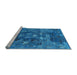 Sideview of Machine Washable Oriental Light Blue Industrial Rug, wshurb1434lblu