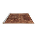 Sideview of Machine Washable Oriental Orange Industrial Area Rugs, wshurb1434org