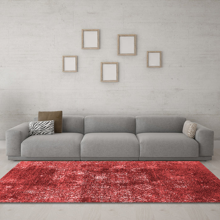 Industrial Red Washable Rugs