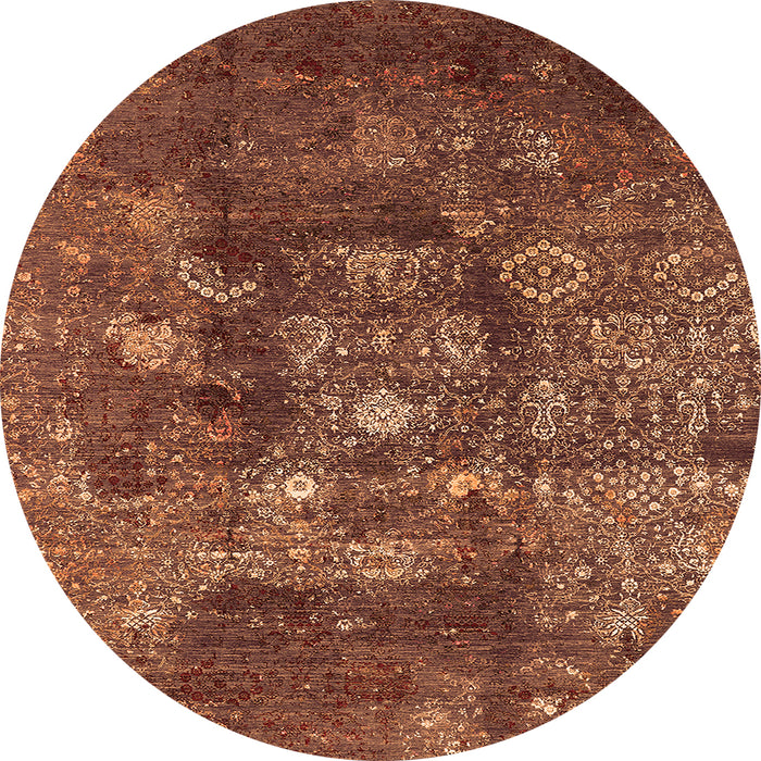 Round Oriental Orange Industrial Rug, urb1434org