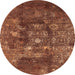 Round Oriental Orange Industrial Rug, urb1434org