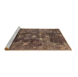 Sideview of Machine Washable Oriental Brown Industrial Rug, wshurb1434brn