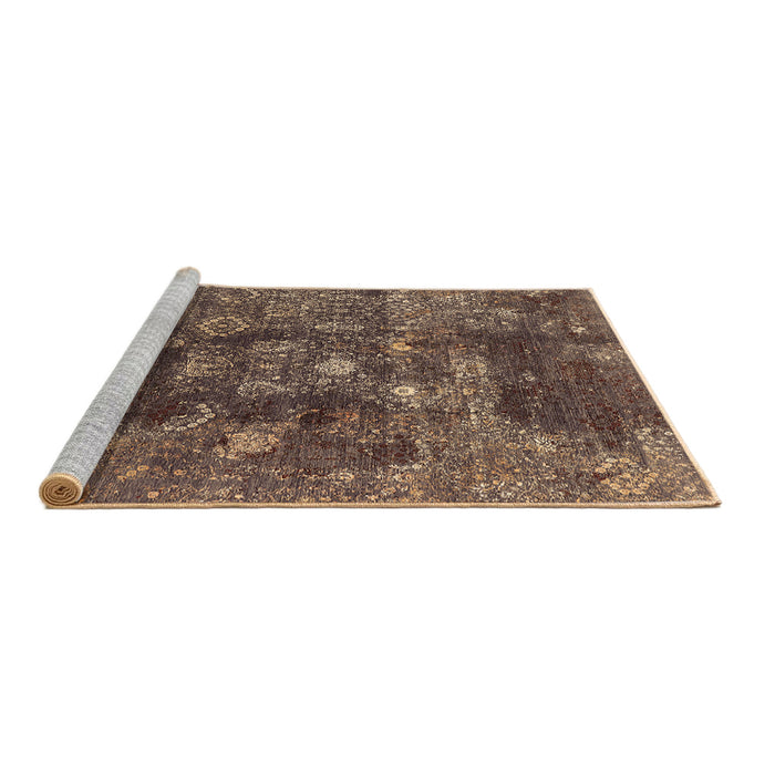 Sideview of Machine Washable Oriental Brown Industrial Rug, wshurb1434brn