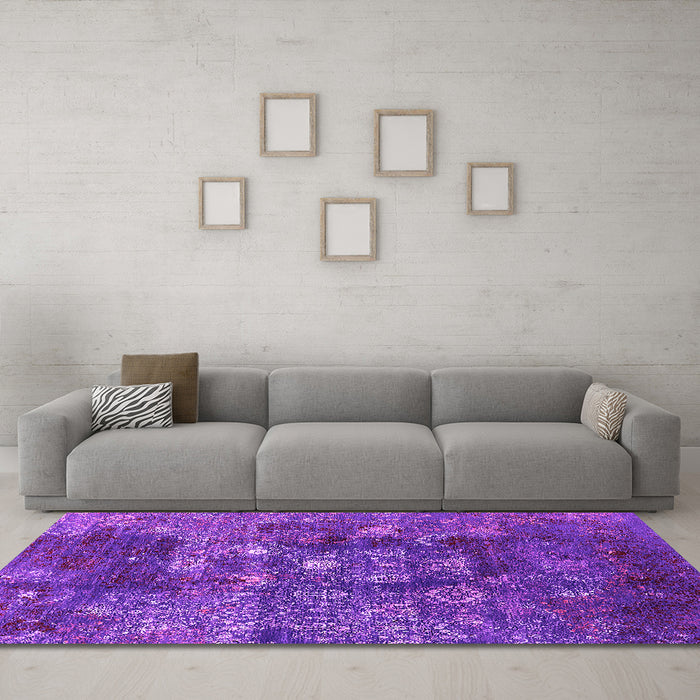 Machine Washable Oriental Pink Industrial Rug in a Living Room, wshurb1434pnk