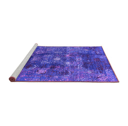 Sideview of Machine Washable Oriental Purple Industrial Area Rugs, wshurb1434pur