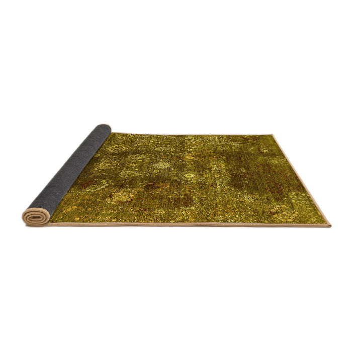 Sideview of Oriental Yellow Industrial Rug, urb1434yw