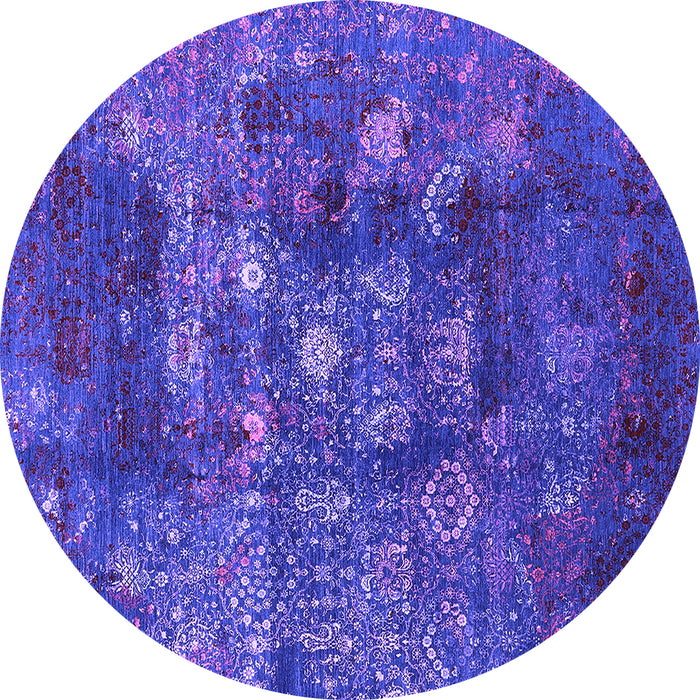 Round Oriental Purple Industrial Rug, urb1434pur
