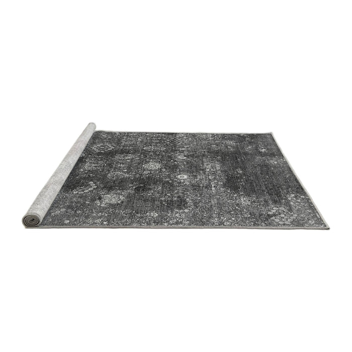 Sideview of Machine Washable Oriental Gray Industrial Rug, wshurb1434gry