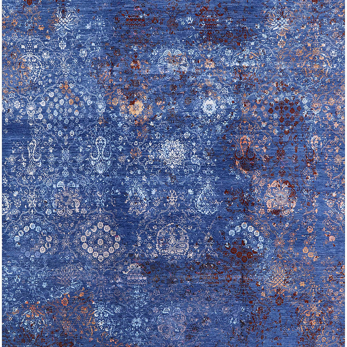 Mid-Century Modern Blue Oriental Rug, urb1434