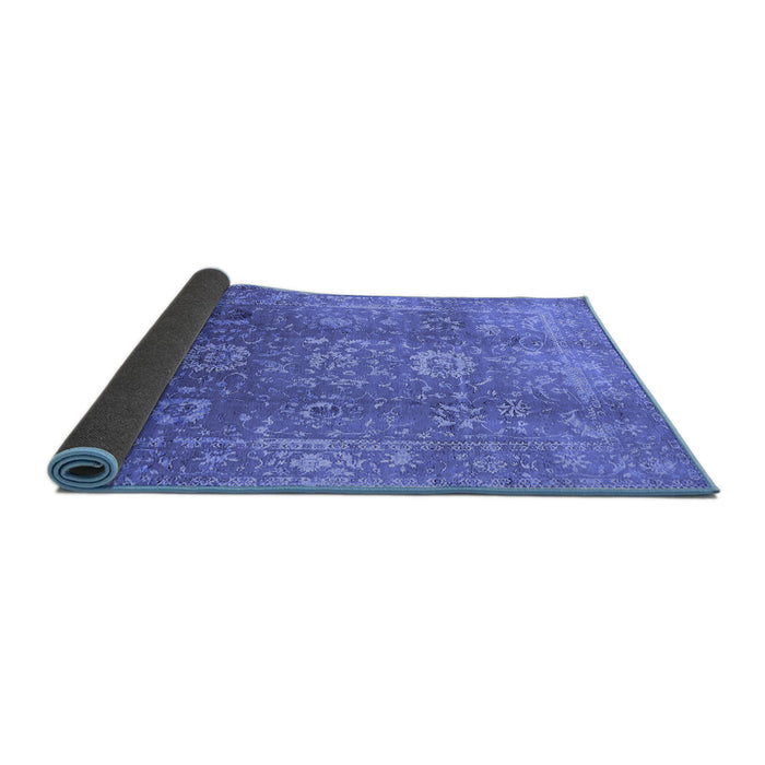 Sideview of Oriental Blue Industrial Rug, urb1435blu