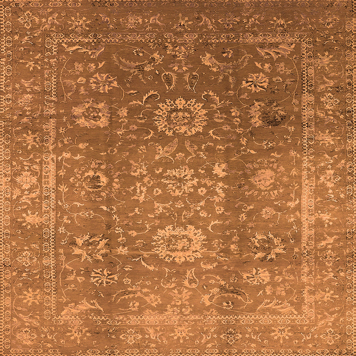 Square Oriental Orange Industrial Rug, urb1435org