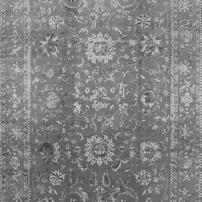 Machine Washable Oriental Gray Industrial Rug, wshurb1435gry