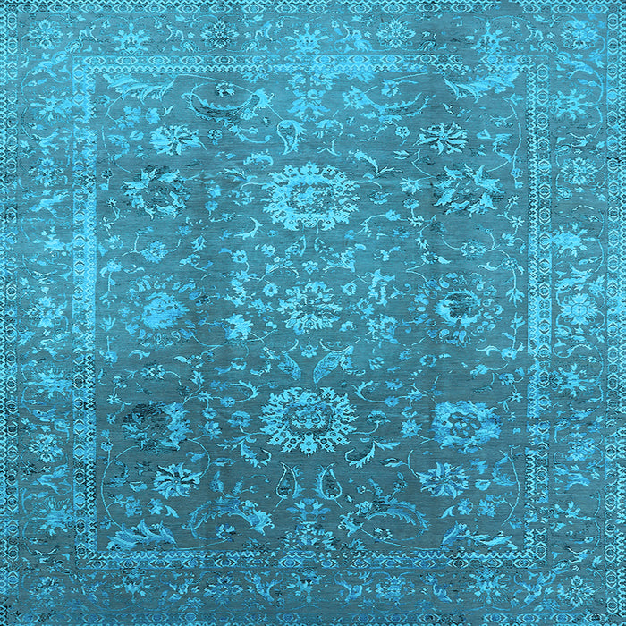 Square Oriental Light Blue Industrial Rug, urb1435lblu